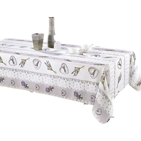 Promo Linge Nappe Provençale Rectangle Anti-Tâche Charme Naturel 100% Polyester - 150 x 120 cm