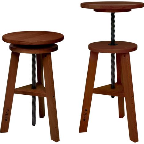 Malhocker Arles Ø 30 cm Drehhocker Nußbaum-Holz, Ø30cm