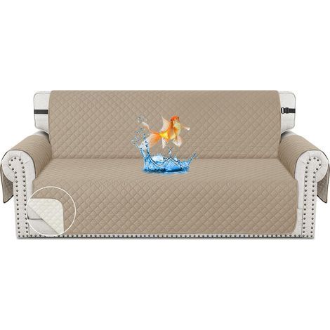CHELZEN Wasserdichter Sofabezug, Wendbarer 3-Sitzer-Sofabezug, Möbelschutz für Hunde und Kinder im Wohnzimmer (3-Sitzer, Khaki) (1/5)