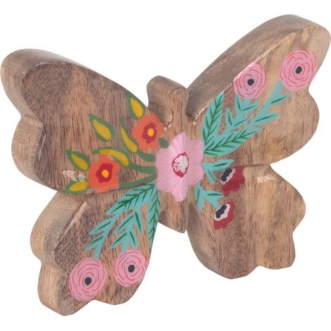 Signes Grimalt Farfalla in legno marrone - Figura farfalla 12x15x3 cm