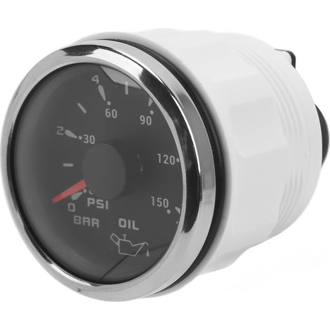 Jauge de pression d'huile 52mm/2.0in, 10-184Ω, fond rétroéclairé multicolore réglable, universel pour auto et bateau, noir. (1/5)