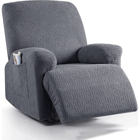 Housses pour fauteuils inclinables, housses extensibles pour fauteuils inclinables, housses pour canapés inclinables, housses de protection pour meubles en jacquard rayé (1/5)
