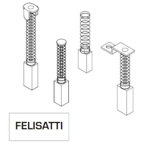COPPIA SPAZZOLE SPAZZOLA A CARBONCINO RICAMBIO PER UTENSILI FELISATTI 13701V 6X6X13 PZ.2 (13701)