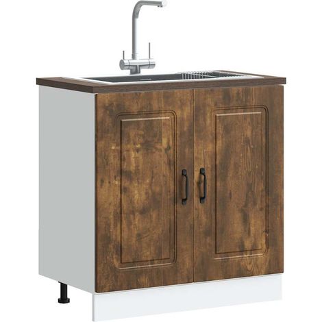 Spülenunterschrank Kalmar Räuchereiche 80x46x81,5 cm
