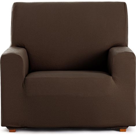 Housse de Fauteuil bi-élastique Couleur Marron Design (1/5)