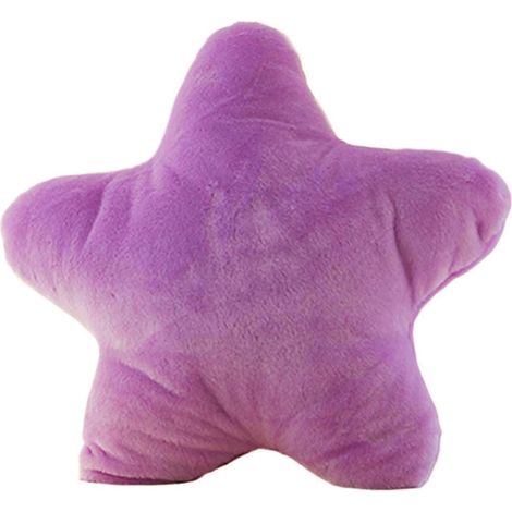 Coussin décoratif en forme d'étoile à cinq branches, idéal pour les chambres de filles, les canapés et les lits peut servir de coussin décoratif, de jouet, de coussin ou d'ornement jaune/violet. (1/5)