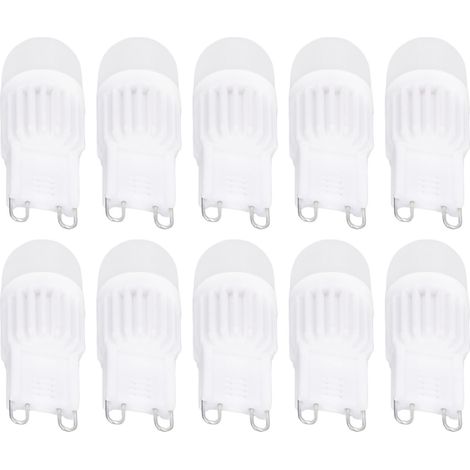 G9 2W dimmbare Keramiklampe, Packung mit 10 LED-Lampen (CE+ROHS), kaltweiß 220V, ideal für Kronleuchter, Deckenleuchten, Wandleuchten, Tischlampen (Ref. G901007). (1/5)
