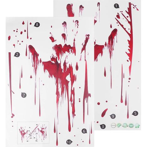 Halloween Stickers with Spooky Handprints – Self-Adhesive Wall Stickers for Party Door and Window Decoration (1/5)