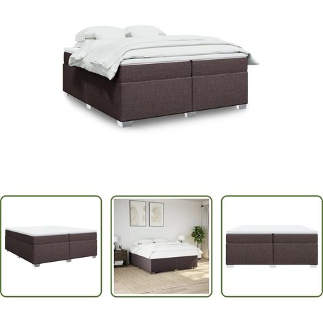 vidaXL Surmatelas - Sommier à lattes de lit avec matelas Marron foncé 200x200 cm (1/5)