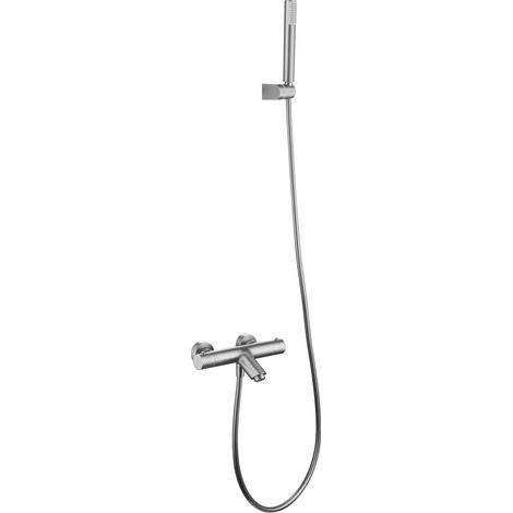 Kit bain/douche thermostatique Genova finition nickel brossé [ IMEX® ] (1/2)