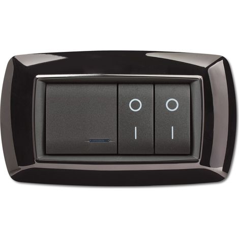 PLACCA LIFE LIVING PLAST NERO 4P- ELETTROCANALI- 1,0 pz