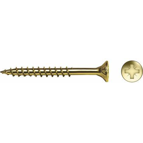 Scatola 100 pz. vite legno avell. pz r/parc din/ref vloxp 6x80 bichrom. + lubr. cello (1/2)