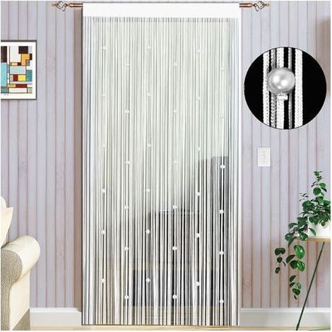 100x200cm Blanc Rideau De Porte en Perles Rideau Anti Mouches pour Porte Exterieur Moustiquaire Rideaux Rideau Anti Mouche Exterieur Cloison De Séparation De Pièces (1/5)