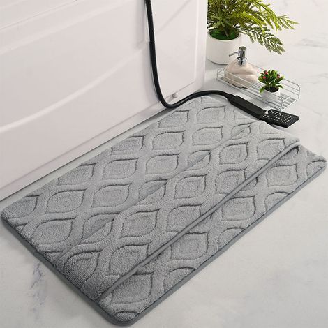 Saugfähige Duschmatte – Badematte – Dekorativer Teppich – Rutschfest – für Bad und Wohnzimmer – 40 x 60 cm – Dunkelgrau (1/5)