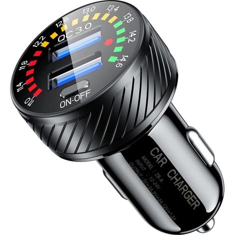 UlisemChargeur de voiture 36 W/3 A, charge rapide, compatible avec les modèles 12/11 Pro/Max/8, Galaxy S21/20/10/9