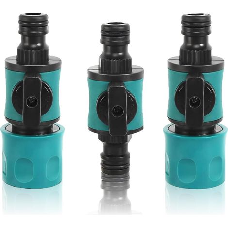 3 Pièces Raccords Tuyau Rapides Vanne, Vanne D'arrêt de D'arrosage,Raccord D'arrosage avec Vanne,Raccord Vanne,pour 1/2 Pouce - (1/5)