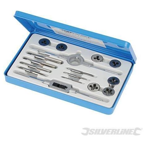 Kit per la filettatura meccanica Silverline 16 pezzi