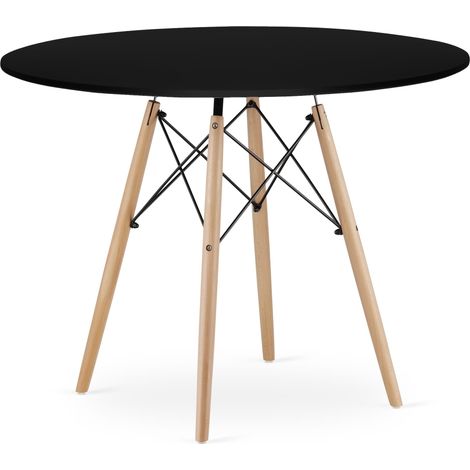 Table ronde scandinave Just Home Infinity 100 x 100 x 72 cm, noire (1/4)