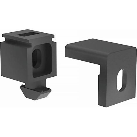 Fath Befestigungsblock Uni 25 Item System zur einfachen Befestigung von Flächenelementen an Aluprofilen mit Nut 8, schwarz - 10 Stück (1/5)