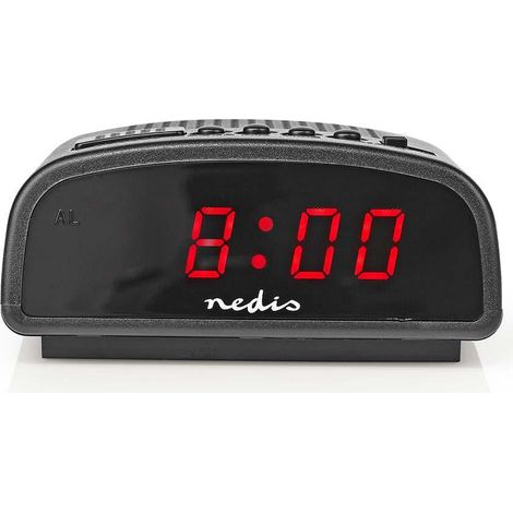 Nedis CLDK008BK Orologio digitale nero con LED rosso (1/5)