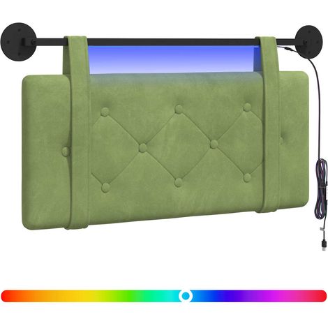 Maison Exclusive - Testiera sospesa Con luce LED Verde chiaro Velluto (1/5)