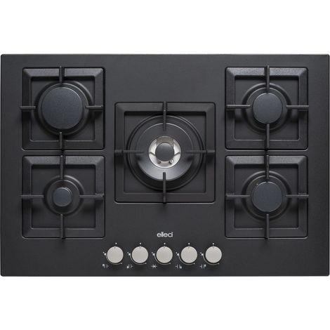 Elleci Plano 75 TCC Schwarz Eingebaut 75 cm Gas 5 Brenner
