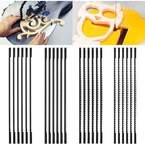 Lot de 24 lames pour scie à chantourner – Acier au carbone – 10/15/18/24 dents – Pour bois, plastique et métal doux – Taille 132mm (1/5)