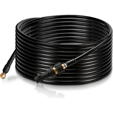 Randaco Tuyau pour nettoyeur haute pression Tuyau déboucheur flexible noir Nettoyage de 20m (1/5)
