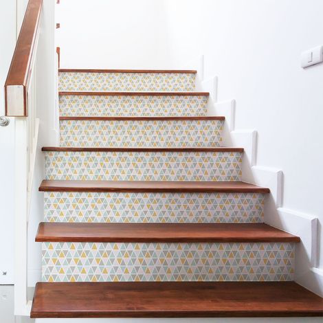 Stickers adhésifs escalier carrelages contremarche - ADABYR - 2 bandes de 12.5x87.5cm (1/3)