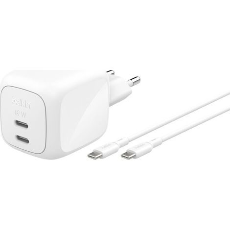 BOOSTCHARGE 67W Dual USB-C PD Wall Chrg
