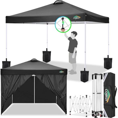 Faltpavillon 3x3m wasserdicht mit 4 Seitenteilen, UV Schutz 50+ (1/5)