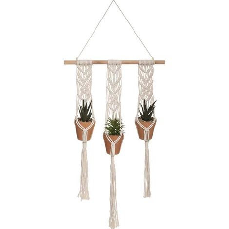 Suspension plantes artificiellesx3 68cm avec pot en terre cuite - SILUMEN (1/3)