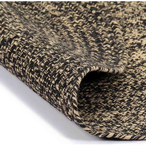 Maison Exclusive - Teppich Handgefertigt Jute Schwarz und Natur 9