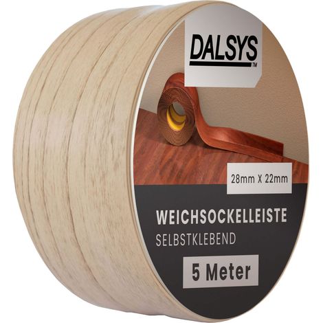 Dalsys plinthe souple autocollante plinthe adhésive, plinthe de finition pour joints dans le séjour, la cuisine, la salle de bain, en PVC synthétique - Hêtre 5m