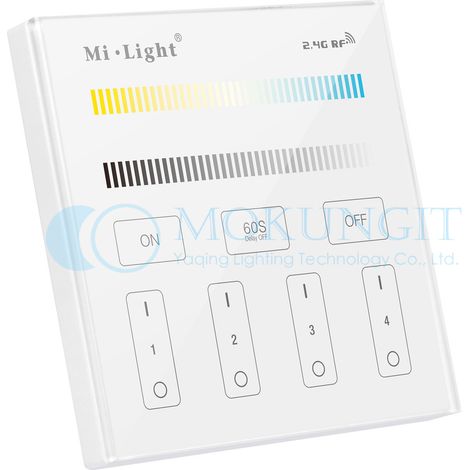 Milight 4-Group Smart Color Temperature Panel, Remote Control for CCT Panel, High Voltage Model T2