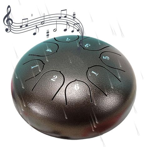 Tambour de pluie pour jardin, imperméable, instrument à pluie Ch-akra 6 pouces 12 notes, tambour de pluie extérieur pour décoration et jeu musical, percussion à eau pour terrasse et balcon, kit de 1 p (1/4)