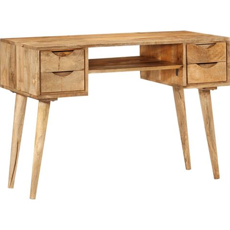 Bureau avec tiroirs 110x47x76 cm bois de manguier solide