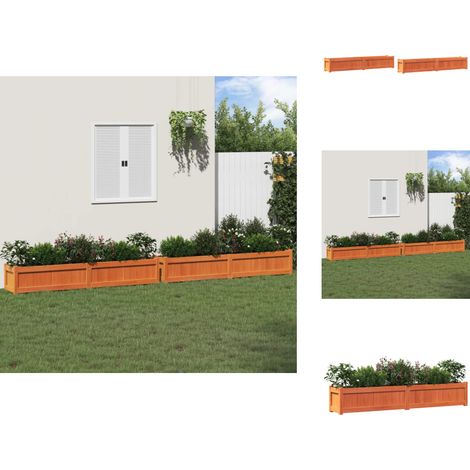 Pflanzkübel 2 Stk. Wachsbraun Massivholz Kiefer - Holzpflanze - Kübeln - Blumenerde - Gartendeko - Balkonpflanzen (1/5)
