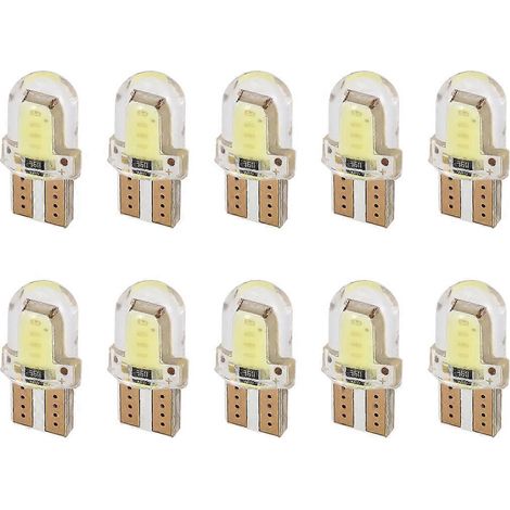 Packung mit 10 T10 W5W COB SMD Canbus LED-Lampen, hellweiß, Kennzeichenbeleuchtung, geringer Stromverbrauch, lange Lebensdauer, kompatibel mit Autos. (1/5)