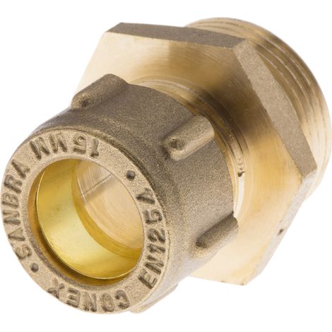Raccord de compression en laiton RS PRO Manchon Droit 15mm BSPP 3/4" mâle ( Prix pour Paquet de 2 )