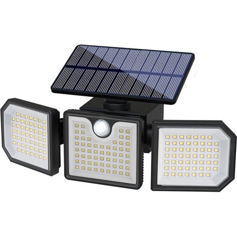 1 x Lampe Solaire Extérieur, Détecteur de Mouvement PIR 120°, 230 LED IP65, 3 Modes Éclairage avec Télécommande, pour Jardin et Entrée (1/4)