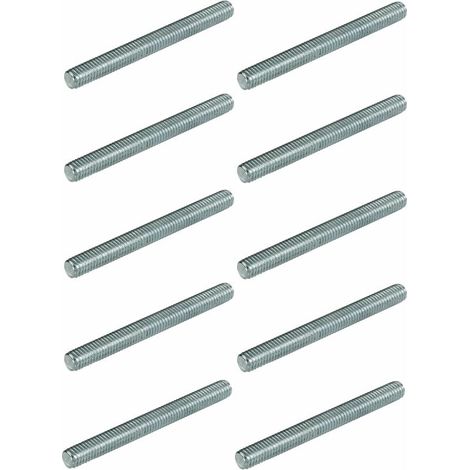 – Lot de 10 tiges filetées M6 x L 80mm en acier – Filetage complet 6mm – Norme DIN 976 – Pour assemblage et fixation (1/2)