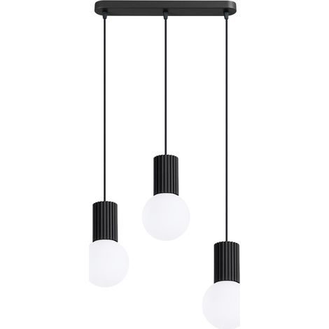 Lampade a sospensione Halo nero 40x120x6cm Alluminio Sollux (1/5)