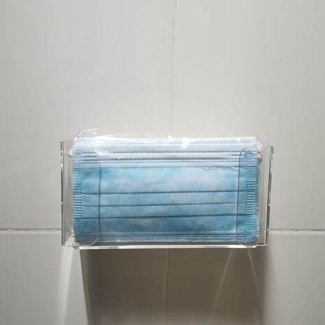 Distributeur de gants de couverture faciale anti-poussière, support mural, boîte de rangement de masque facial en acrylique transparent, conteneur