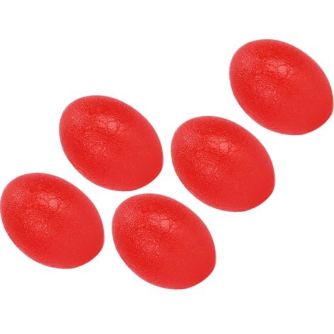 5-teiliges Silikon-Stressball-Set – Handgelenksübungen und Muskelstärkung – Rote, ovale Form (1/5)