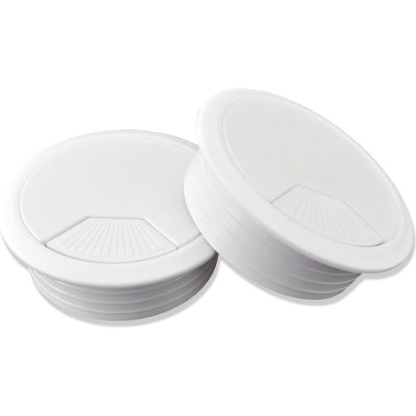 Lot de 2 passe-câbles bureau Ø 60mm blanc – Gestion câbles PC gamer – Design moderne pour espaces de travail – Installation facile 1000 pcs (1/5)