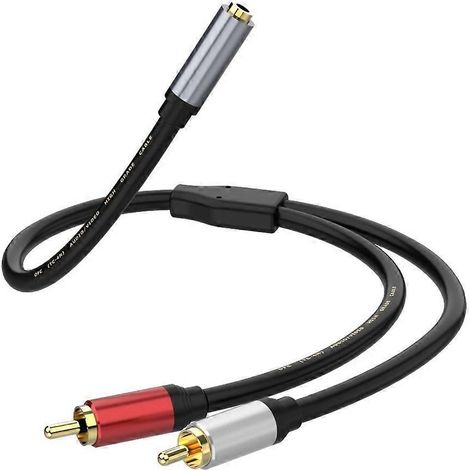 Câble adaptateur 3,5 mm vers 2 RCA mâle pour casques et home cinéma (1/4)