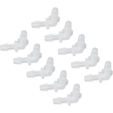 10 pcs raccord coude tuyau 90° adaptateur forme L diamètre égal PE pour pompe et tube silicone 7.9mm (1/5)