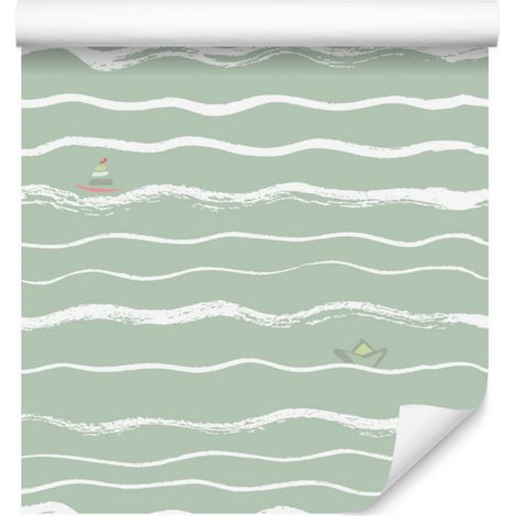 Carta da parati a righe e onde irregolari per soggiorno e camera da letto, 50x1000 cm (1/5)