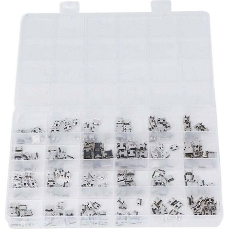 240 Pcs 24 Types Modèles USB souder connecteur,Micro USB Femelle Connecteur a Souder,micro USB souder pour Ordinateurs, téléphones Portables et appareils électroniques
